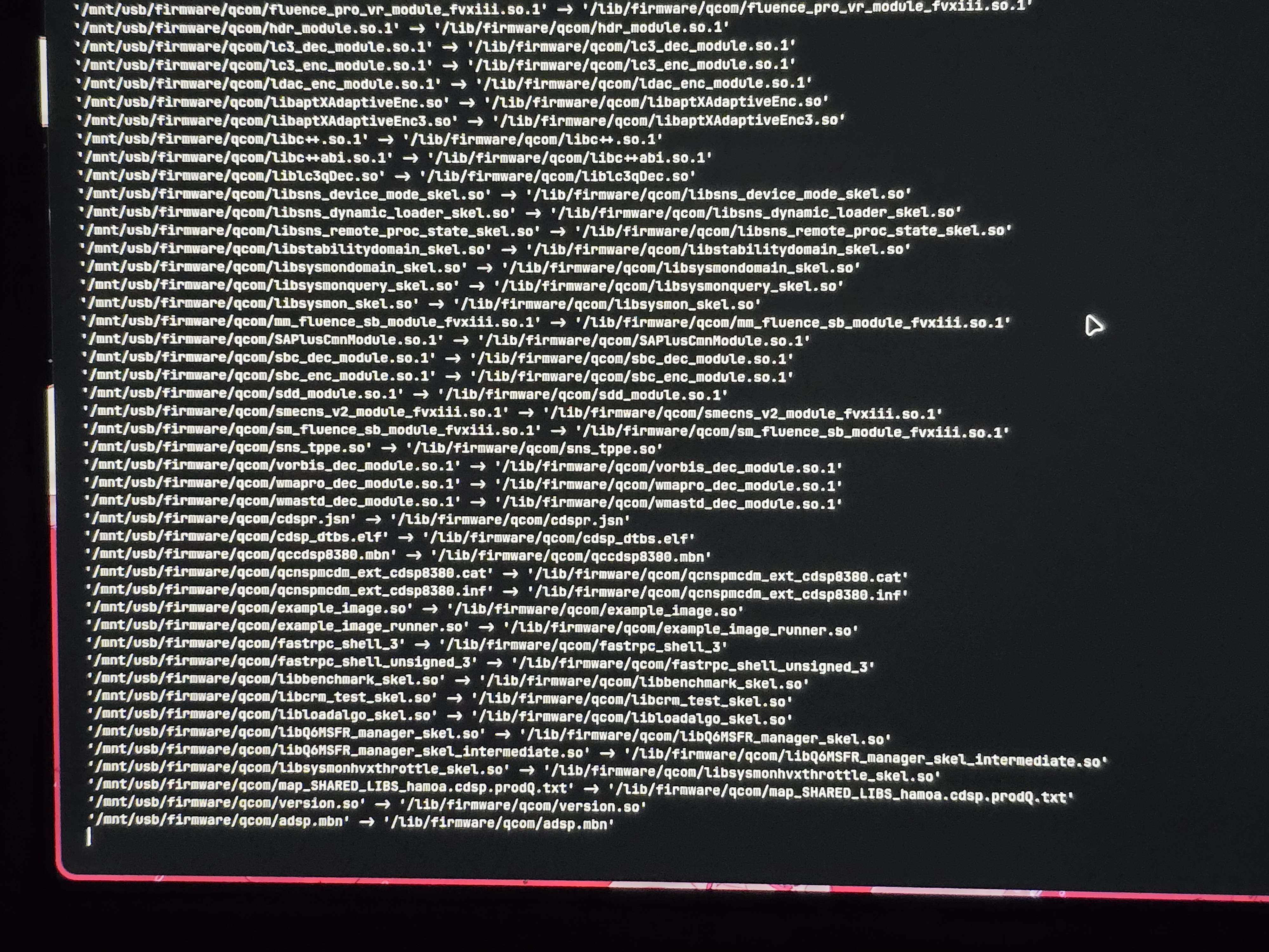 Script I created to send all firmware over to Linux